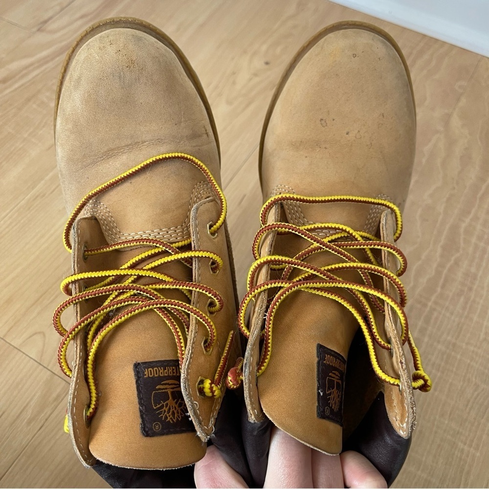 Timberland Kids Tan and Brown Boots Vintage 90’s Leather - Picture 10 of 10